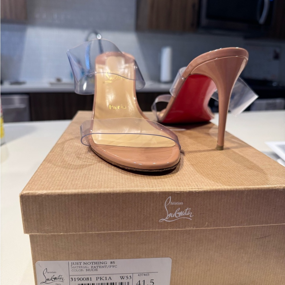 Christian Louboutin Beige and Clear Heels